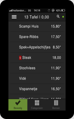 Indien een product de minimum voorraad bereikt wordt op de device een melding gemaakt hoeveel producten er nog in voorraad zijn. De voorraad wordt real-time verwerkt